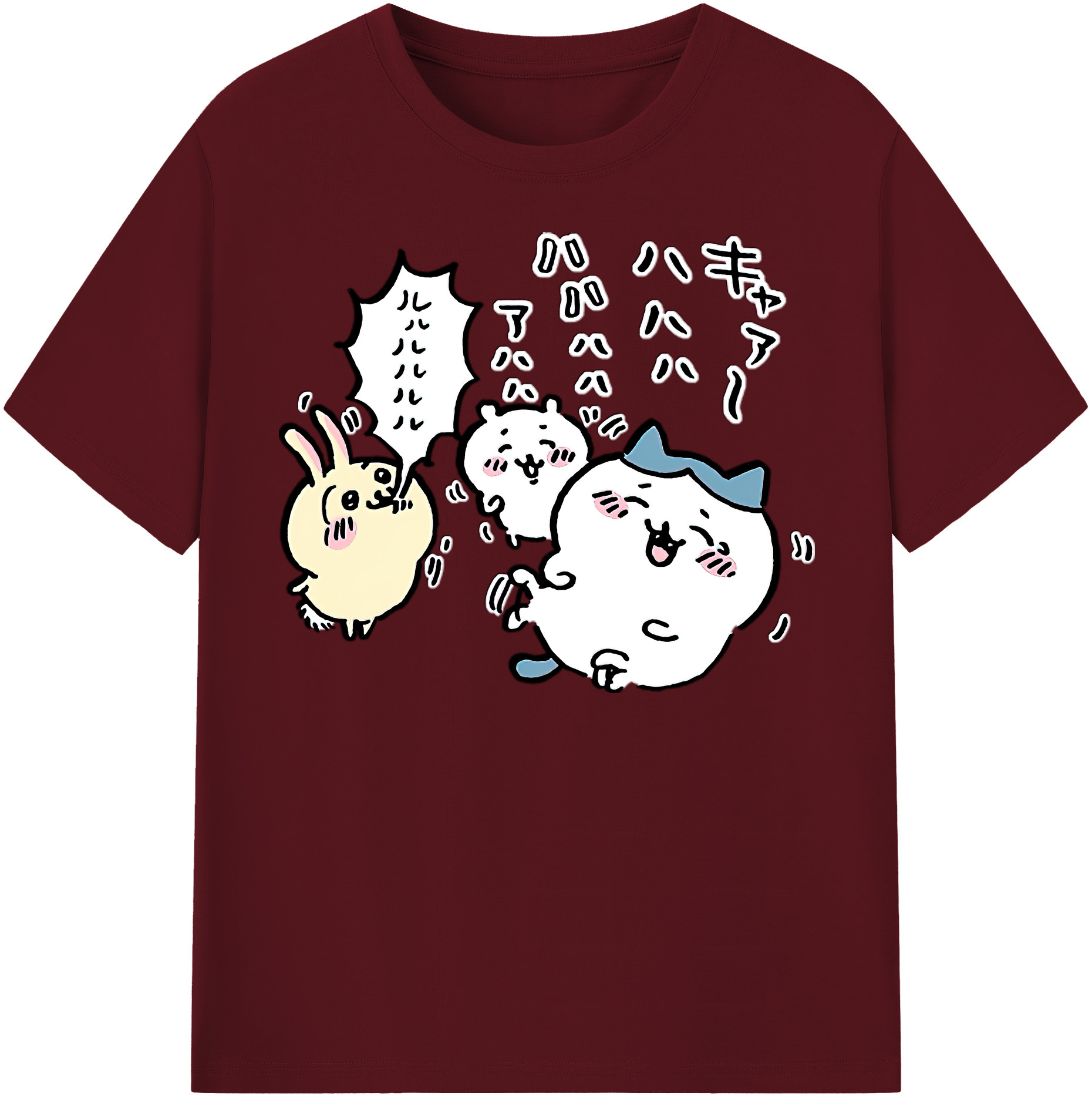 （画像用） ちいかわ うさぎ Chii-kawa usagi 綿100％半袖Tシャツ（フロントプリント）